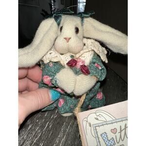 Little Lops Our Secret First Edition 1996 Lil Lacey Bunny Rabbit floral roses